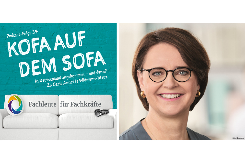 KOFA auf dem Sofa-Podcast mit der Beauftragten der Bundesregierung für Migration, Flüchtlinge und Integration, Annette Widmann-Mauz